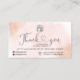 バラ金ゴールドグリッターピンクハートロ感謝していゴユー 名刺