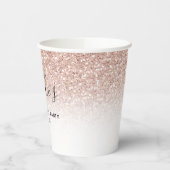 バラ金ゴールドグリッターピンクバチェロレッテ名前をカスタムする 紙コップ (左)