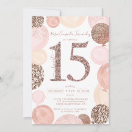 バラ金ゴールドグリッターピンクバルーンキンセアニェラ写真 招待状