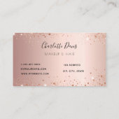 バラ金ゴールドグリッターピンクフローラメイクアップヘア美しい 名刺 (裏面)