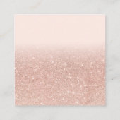 バラ金ゴールドグリッターピンクフローラ水彩化粧 スクエア名刺 (裏面)