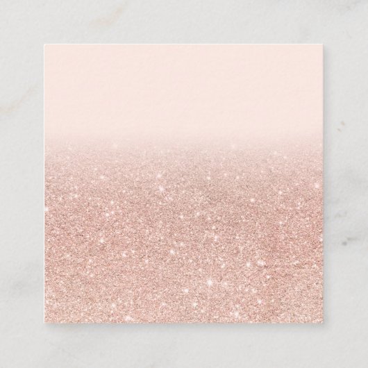 バラ金ゴールドグリッターピンクフローラ水彩化粧 スクエア名刺 (裏面)