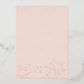 バラ金ゴールドグリッターピンクフローラ水色Sweet 16 箔招待状 (裏面)