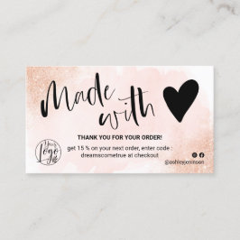 バラ金ゴールドグリッターピンクブラシロ感謝していゴユー 名刺