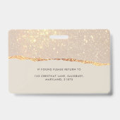 バラ金ゴールドグリッターピンクモダンガーリーバエレガントッジ バッジ (Back)