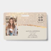 バラ金ゴールドグリッターピンクモダンガーリーバエレガントッジ バッジ (Front)