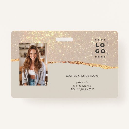 バラ金ゴールドグリッターピンクモダンガーリーバエレガントッジ バッジ (正面)