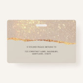 バラ金ゴールドグリッターピンクモダンガーリーバエレガントッジ バッジ (裏面)