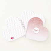 バラ金ゴールドグリッターピンクモノグラグラデーションム ノートブック (内部)