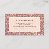 バラ金ゴールドグリッターピンク大理石サロン化粧アーティスト 名刺 (裏面)
