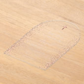 バラ金ゴールドグリッターピンク文字アーチファースト聖餐式 アクリル招待状 (レイダウン)