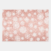 バラ金ゴールドグリッターピンク白+モーヴクリスマスプレゼント ラッピングペーパーシート (正面)