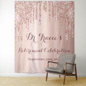 バラ金ゴールドグリッターピンク退職パーティー タペストリー (インサイチュ)