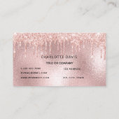 バラ金ゴールドグリッターピンク金属モノグラムイニシャル 名刺 (裏面)