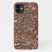 バラ金ゴールドグリッターフェイク金属モノグラムスパークル Case-Mate iPhoneケース (裏面)