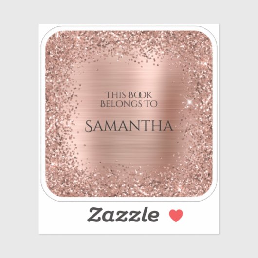 バラ金ゴールドグリッターフォイルこの本は正方形に属する シール (シート)