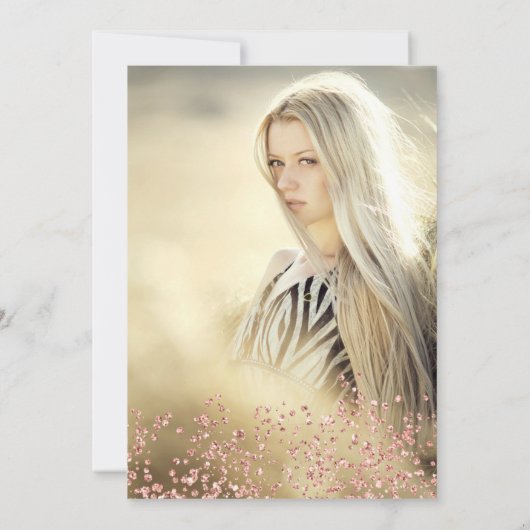 バラ金ゴールドグリッターフォイルティアラキンセアニェラ 招待状 (裏面)