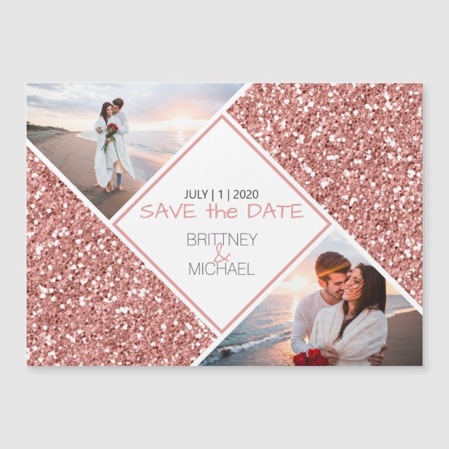 バラ金ゴールドグリッターフォトコラージュ (正面)