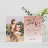 バラ金ゴールドグリッターフォトサンキューカード 招待状 (スタンド正面)