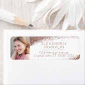 バラ金ゴールドグリッターフォト差出人住所 ラベル (インサイチュ)