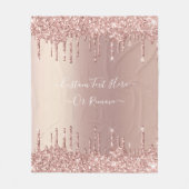 バラ金ゴールドグリッターフリースブランケットカスタム付文字 フリースブランケット (正面)