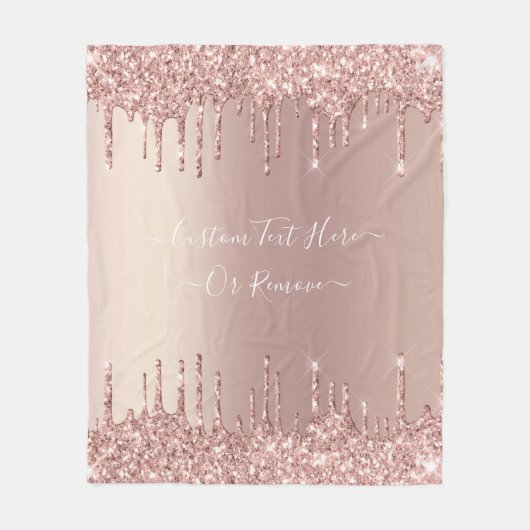 バラ金ゴールドグリッターフリースブランケットカスタム付文字 フリースブランケット (正面)