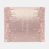 バラ金ゴールドグリッターフリースブランケットカスタム付文字 フリースブランケット (正面(横))