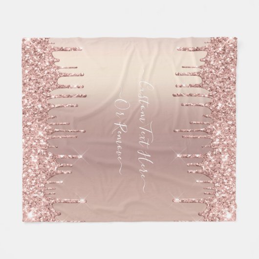 バラ金ゴールドグリッターフリースブランケットカスタム付文字 フリースブランケット (正面(横))