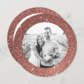 バラ金ゴールドグリッターフレームホリデーカード シーズンカード (正面/裏面)