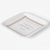 バラ金ゴールドグリッターフレーム名日付ホワイトグラードパーティー ペーパープレート (傾斜あり)