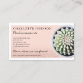 バラ金ゴールドグリッターフロリスト赤面サボテン写真 名刺 (裏面)