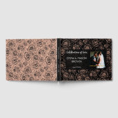 バラ金ゴールドグリッターフローラオンブラック ゲストブック (全面)