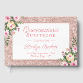 バラ金ゴールドグリッターフローラキンセアニラ15誕生日 ゲストブック (正面)