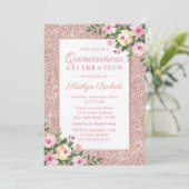 バラ金ゴールドグリッターフローラキンセアニラ15誕生日 招待状 (スタンド正面)