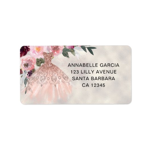 バラ金ゴールドグリッターフローラキンセアニラ ラベル (正面)