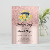 バラ金ゴールドグリッターフローラグラッドキャップ卒業 招待状 (スタンド正面)