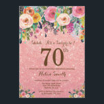 バラ金ゴールドグリッターフローラサプライズ70th誕生日 招待状<br><div class="desc">バラ金ゴールドピンクグリッターフローラサプライズ70th誕生日招待状のための女性。水彩フローラ花。バラ金ゴールドピンクグリッターの背景。ピンク、黄、オレンジ、紫の花。大人誕生日。第15回16回18回20回21回30回50回70回80回90回100回Any Ages.さらにカスタマイクリックズを行う場合はカスタマイズ、「IT」ボタンをクリックし、このテンプレートを変更するために当社のデザインツールを使用する。</div>