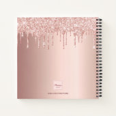 バラ金ゴールドグリッターフローラブルゴーニュモノグラム ノートブック (裏面)