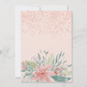 バラ金ゴールドグリッターフローラヘブルバルミツワー 招待状 (裏面)