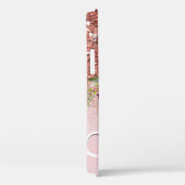 バラ金ゴールドグリッターフローラモノグラム名 Case-Mate iPhoneケース (裏面 / 右)