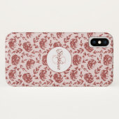 バラ金ゴールドグリッターフローラモノグラム Case-Mate iPhoneケース (裏面(横))