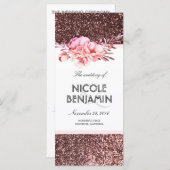 バラ金ゴールドグリッターフローラ結婚式 プログラム (正面/裏面)