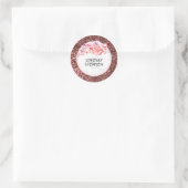 バラ金ゴールドグリッターフローラ結婚赤面 ラウンドシール (バッグ)