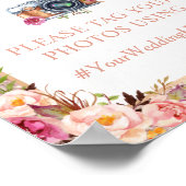 バラ金ゴールドグリッターフローラOHスナップハッシュタグ記号 ポスター (角)