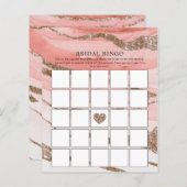 バラ金ゴールドグリッターブライダルシャワービンゴゲーム (正面/裏面)