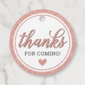 バラ金ゴールドグリッターブライダルシャワーラウンドサンキューユー フェイバータグ (裏面)