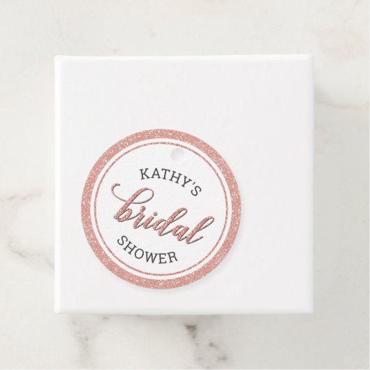 バラ金ゴールドグリッターブライダルシャワーラウンドサンキューユー フェイバータグ (インサイチュ)