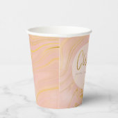 バラ金ゴールドグリッターブライダルシャワー 紙コップ (右)