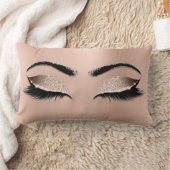 バラ金ゴールドグリッターブラウンズグラムメイクアップラッシュルクス ランバークッション (ブランケット)