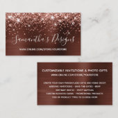 バラ金ゴールドグリッターブラウンフォイルオンラインストア 名刺 (正面/裏面)